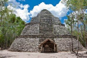 Coba (seen in this picture) is one of the top historical sites near Playa del Carmen Mexico